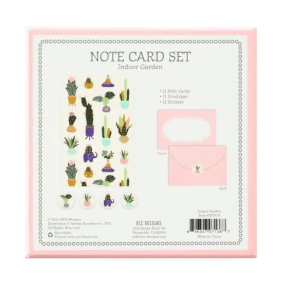 Note Card Set — Garden Themed with Garden Stickers